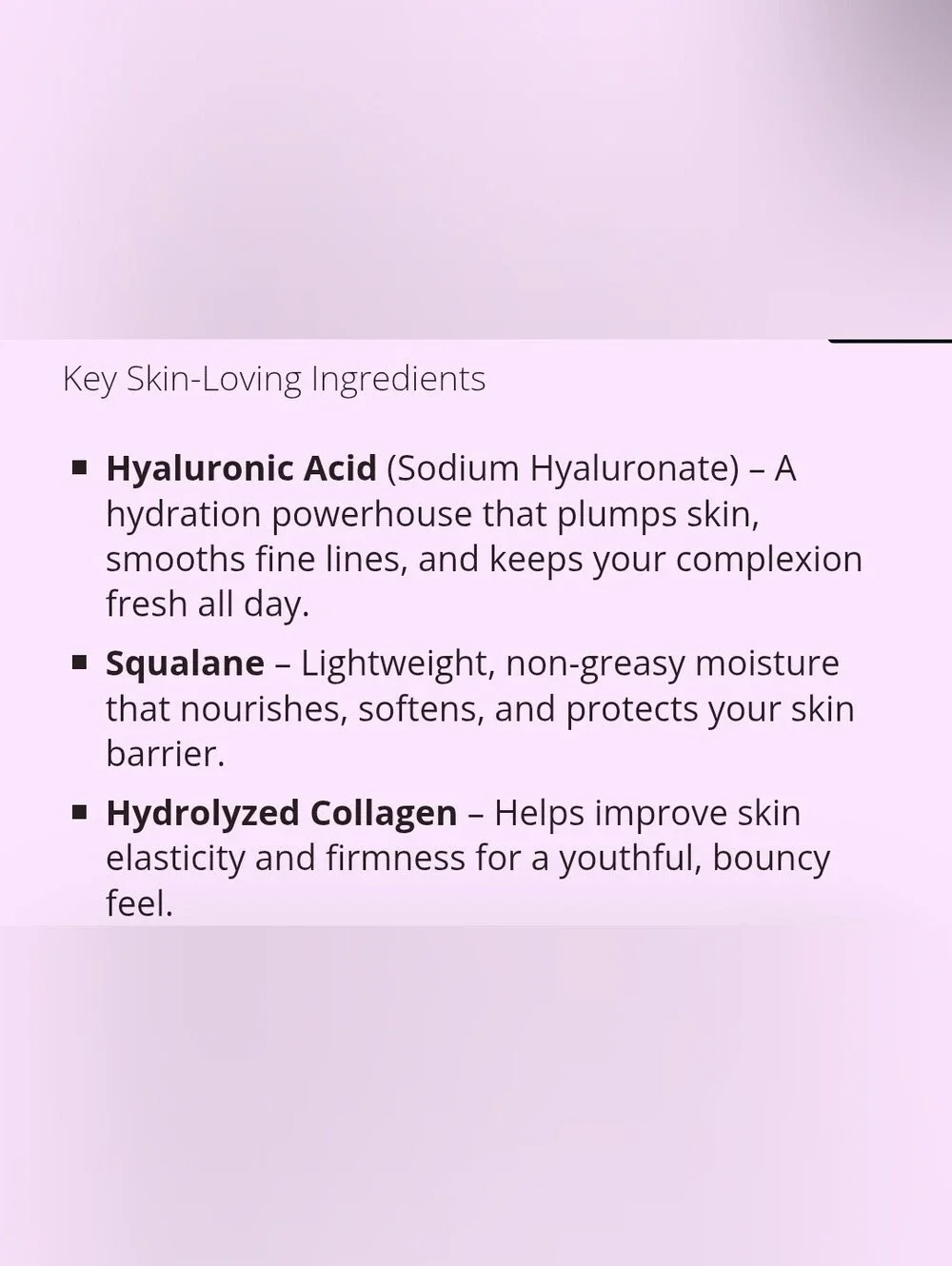 Ashunta Sheriff Beauty hyaluronic youthful squalene